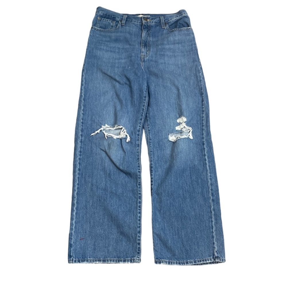 Levi’s high waisted straight Women's Blue Distressed Jeans